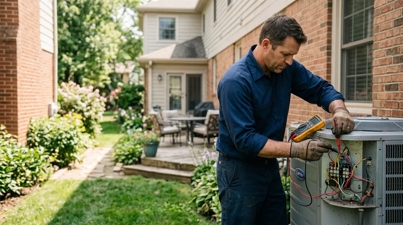 HVAC technician working near Arnold, KS